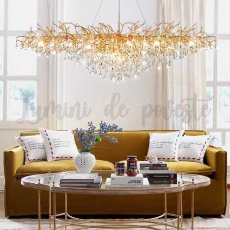 Candelabru Divino Gold Dining 1800x450 E14 LM,17 surse de iluminare