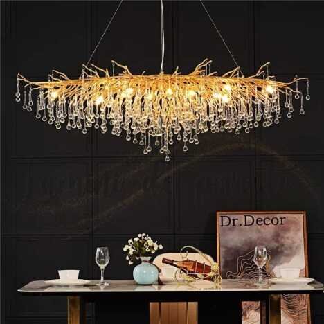 Candelabru Divino Gold Dining 1800x450 E14 LM,17 surse de iluminare